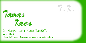 tamas kacs business card